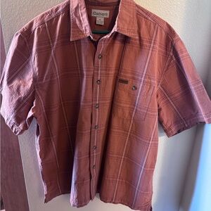 Carhartt Men's Brick Plaid Button Down Shirt